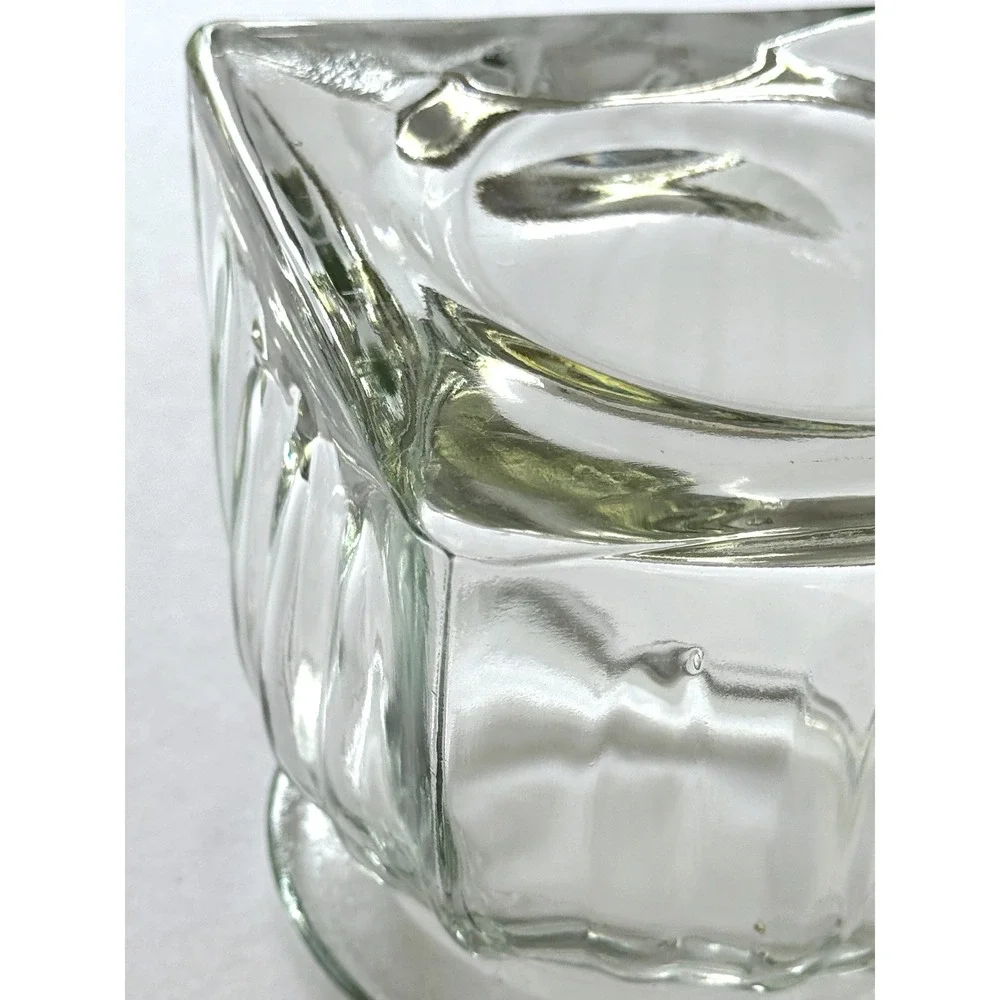 VTG MCM Clear Glass Apothecary Canister Ruby Red Ceramic Lid Cottagecore Style